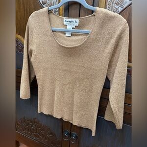 Vintage Joseph A. Metallic Gold Knit Top